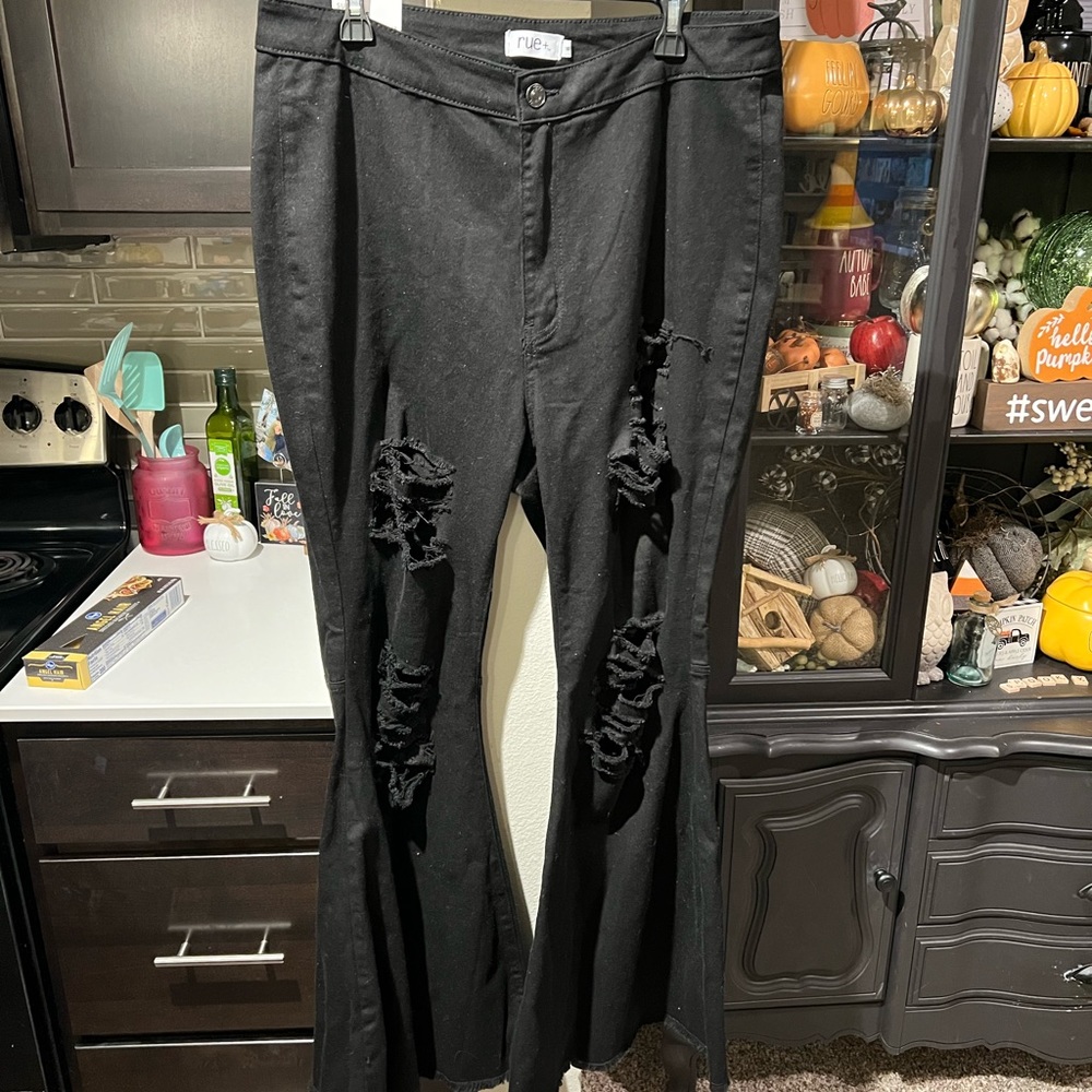 Super high rise flare denim